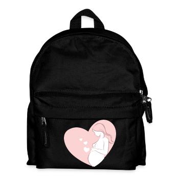 Femme enceinte en silhouette au cœur rose - Sac à dos Enfant - noir - Devant