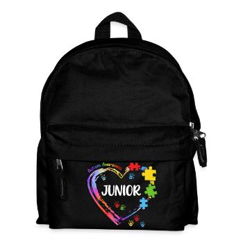 Junior Sensibilisation Autisme Coeur Enfant - Sac à dos Enfant - noir - Devant