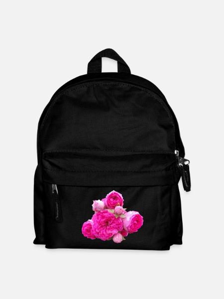 Pink_Garden_Roses_Floral_Art - Kinder Rucksack - Schwarz