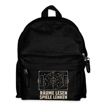 Fußball Taktik Räume lesen Spiele lenken - Kinder Rucksack - Schwarz - Vorne