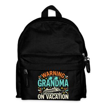 Kreuzfahrt-oma, Oma An Deck, - Kinder Rucksack - Schwarz - Vorne