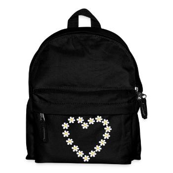 Conception de cœur marguerite - Sac à dos Enfant - noir - Devant