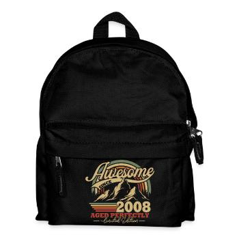 2008 Vintage Vintage Birthday Retro - Kids' Backpack - black - Front