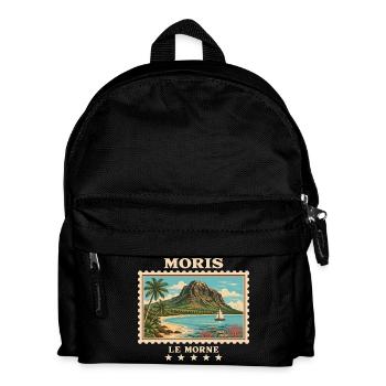 Mauritius Le Morne Vintage Reisemarke - Kinder Rucksack - Schwarz - Vorne
