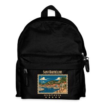 Saint-Barthélemy Gustavia Vintage Reisemarke - Kinder Rucksack - Schwarz - Vorne