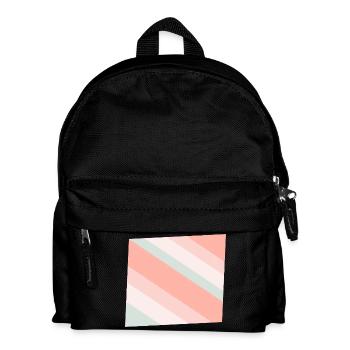 Pastel Diagonal Stripes Peach Mint - Kids' Backpack - black - Front