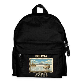 Bolivien Uyuni Vintage Reisemarke - Kinder Rucksack - Schwarz - Vorne