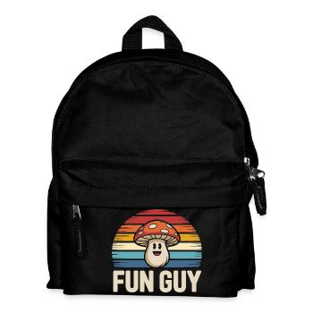 Design rétro drôle de champignons avec un gars amusant - Sac à dos Enfant - noir - Devant