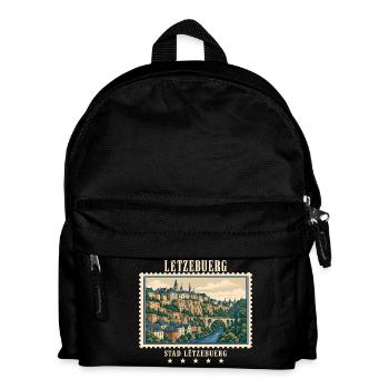 Luxemburg Luxemburg-Stadt Vintage Reisemarke - Kinder Rucksack - Schwarz - Vorne