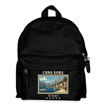 Montenegro Tivat Vintage Reisemarke - Kinder Rucksack - Schwarz - Vorne