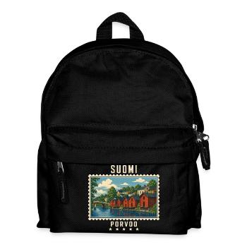 Finnland Porvoo Vintage Reisemarke - Kinder Rucksack - Schwarz - Vorne