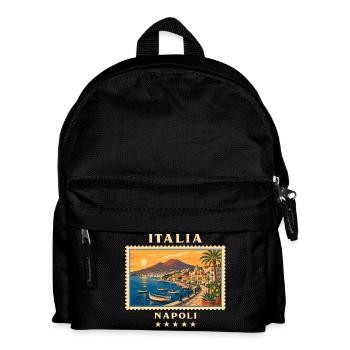 Italien Neapel Vintage Reisemarke - Kinder Rucksack - Schwarz - Vorne