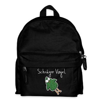 Schräger Vogel – Lustiger Cartoon Spruch - Kinder Rucksack - Schwarz - Vorne