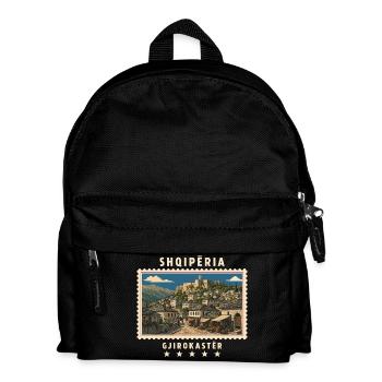 Albanien Gjirokastër Vintage Reisemarke - Kinder Rucksack - Schwarz - Vorne