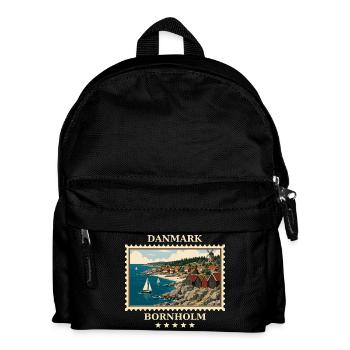 Dänemark Bornholm Vintage Reisemarke - Kinder Rucksack - Schwarz - Vorne