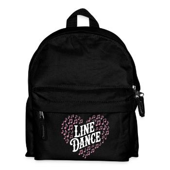 Line Dance Heart with Notes - Kids' Backpack - black - Front