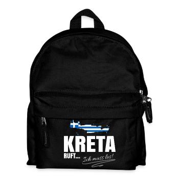 Kreta Auswandern - Kinder Rucksack - Schwarz - Vorne