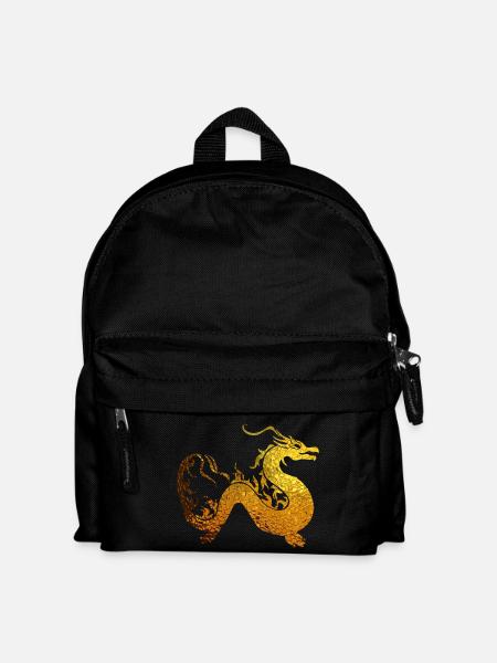 goldener Drache - Kinder Rucksack - Schwarz