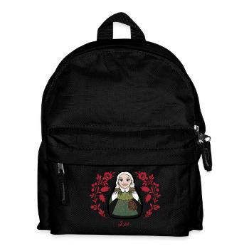 Loose tint with flowers. - Kids' Backpack - black - Front