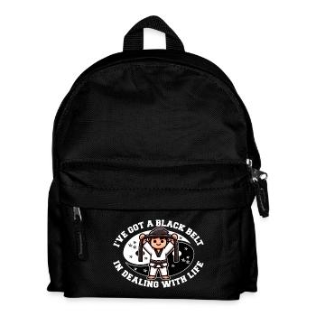 ICH HABE EINEN SCHWARZEN GÜRTEL IM UMGANG MIT DEM LEBEN - Kinder Rucksack - Schwarz - Vorne