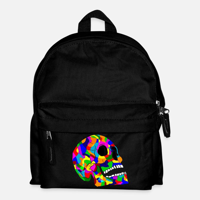 Bunter Totenkopf Schaedel Skull - Kinder Rucksack - Schwarz