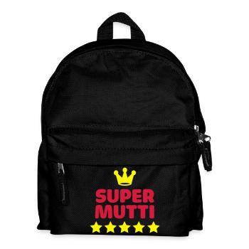 super mom super mom mommy mother - Kids' Backpack - black - Front