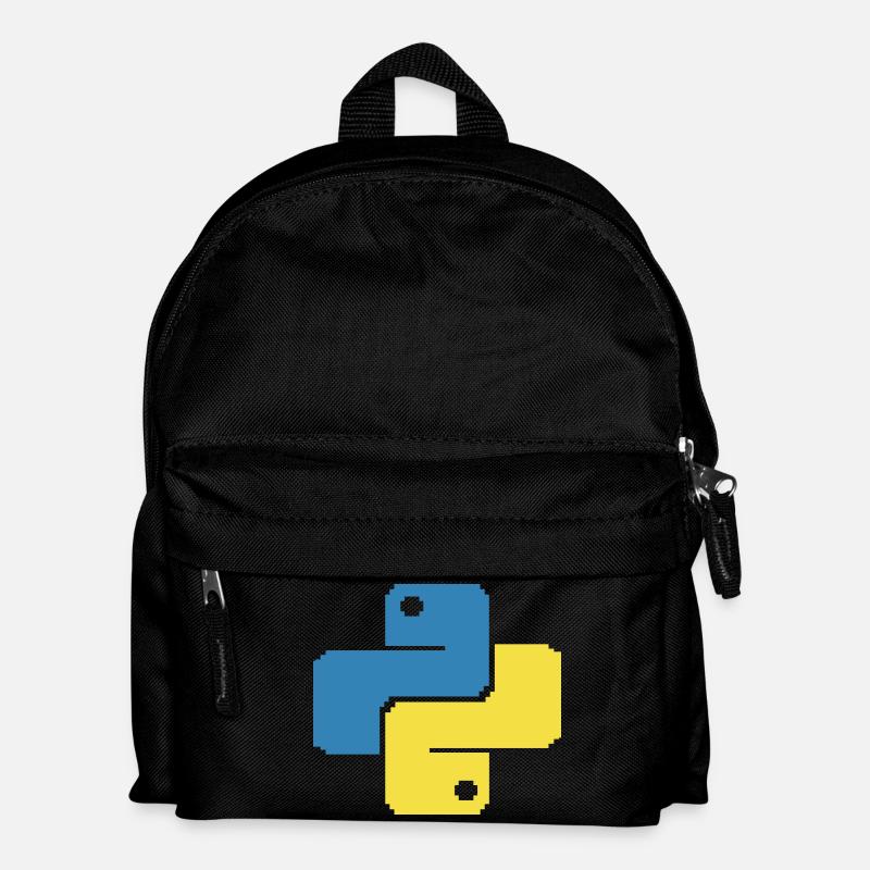 Python Pixelart - Kinder Rucksack - Schwarz