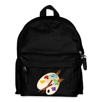 maler painter pinsel paint farbe artist color colo - Kinder Rucksack - Schwarz - Vorne