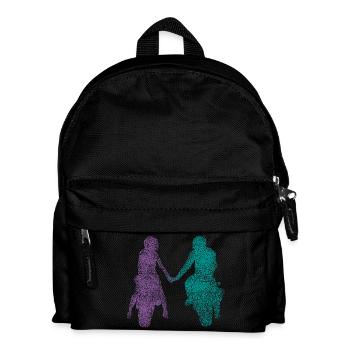Motorcyclist couple - Kids' Backpack - black - Front