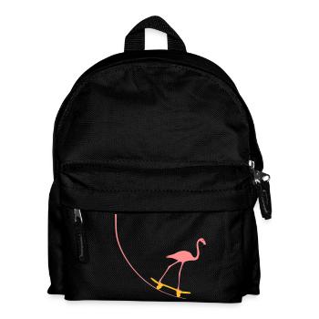 Flamingo on skateboard - Kids' Backpack - black - Front