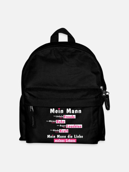 Mein Mann ist die Liebe meines Lebens - Geschenk - Kinder Rucksack - Schwarz