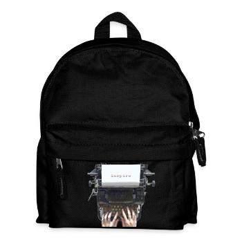 Inspire Typo Vintage Schreibmaschine - Kinder Rucksack - Schwarz - Vorne