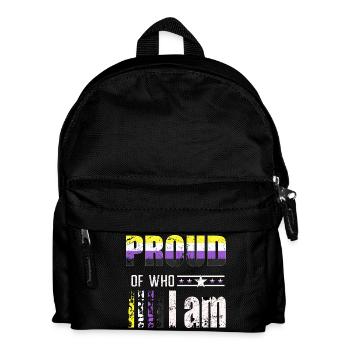 Proud of who I am non-binary LGBT - Kids' Backpack - black - Front