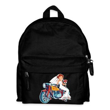 Verheiratet auf einem Motorrad. Hochzeitsgeschenk für Biker - Kinder Rucksack - Schwarz - Vorne