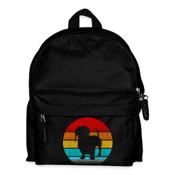 Dackel - Kinder Rucksack - Schwarz - Vorne