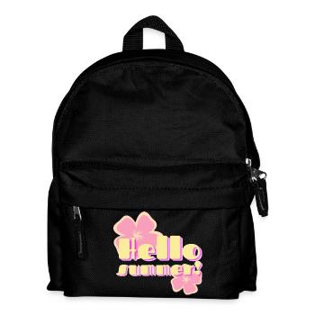 Hello Summer fleurs pastel rétro - Sac à dos Enfant - noir - Devant