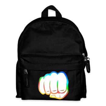 Poing serré coloré poing bosse cool symbole de logo cool - Sac à dos Enfant - noir - Devant