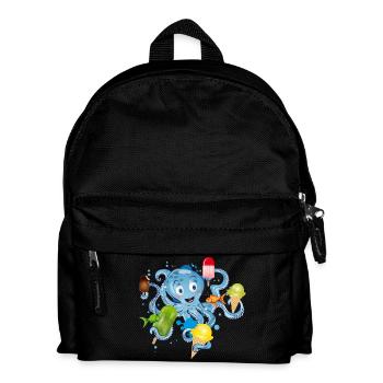 cool octopus with lots of ice cream under water - Kids' Backpack - black - Front