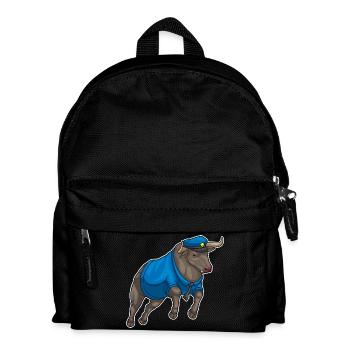 Stier Polizist Polizeimütze Polizei - Kinder Rucksack - Schwarz - Vorne