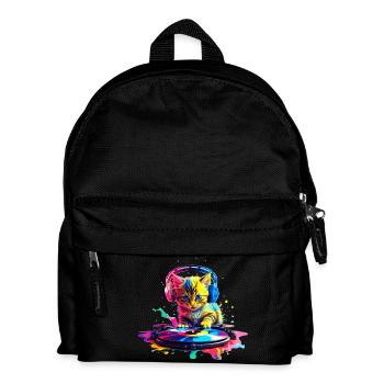 DJ Kitty – Rainbow - Kids' Backpack - black - Front