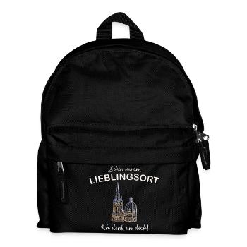Ich denk an dich! Sehen uns, Aachener Dom - Kinder Rucksack - Schwarz - Vorne