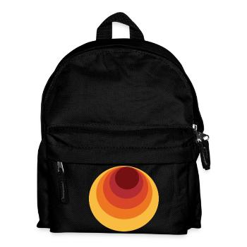 Retro Kreis Polka Dot - Kinder Rucksack - Schwarz - Vorne