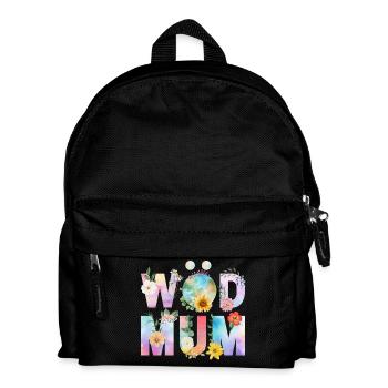 Wöd Mum - Welt Mum, beste Mama, Muttertag - Kinder Rucksack - Schwarz - Vorne