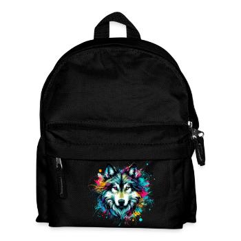 Wolf - Kinder Rucksack - Schwarz - Vorne