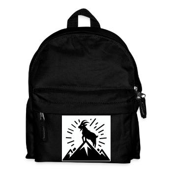 Chèvre sur la montagne, dessinée en noir et blanc - Sac à dos Enfant - noir - Devant