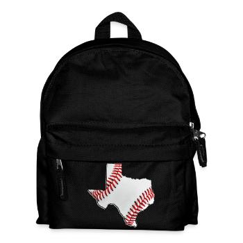Echter Baseball in der Texas State Landkarte - Kinder Rucksack - Schwarz - Vorne
