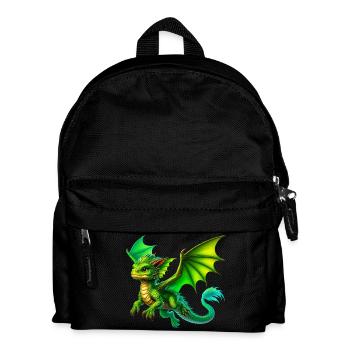 Drache - Kinder Rucksack - Schwarz - Vorne