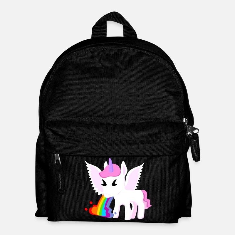 Einhorn Regenbogenspucke - Kinder Rucksack - Schwarz