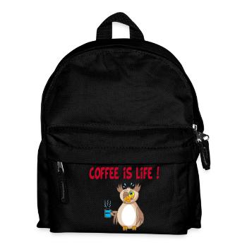 Hibou et café (anglais) - Sac à dos Enfant - noir - Devant