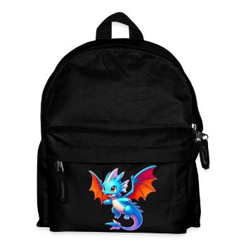 Drache - Kinder Rucksack - Schwarz - Vorne